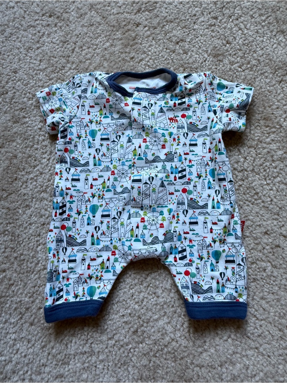 Magnetic Me Organic Magnetic Romper With Carnival Print Size 0-3M